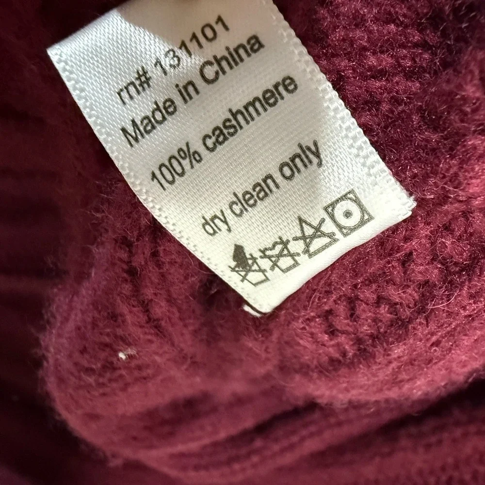 Beryll 100% Cashmere Cardigan OS Burgundy Cocoon Draped Oversized Quiet Luxury